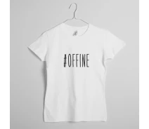 Придбати - жіночу футболку  Футболка "#offine" жіноча, Білий, XS, англійська (4602855)