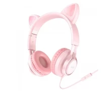 Придбати - навушники  Навушники HOCO W36 Cat ear headphones with mic з кошачими вушками рожеві 6931474770394 (109091)