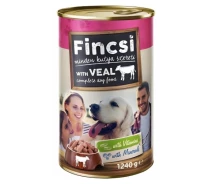 Придбати - корм для собаки  Fincsi консерви для собак Телятина (рожевий) 1240г