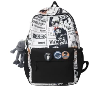 Придбати - рюкзак  Рюкзак аніме луффі ван пис чорний з іграшкою та значками універсальний міський, 5039