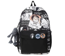 Придбати - рюкзак  Рюкзак Манки Д. Луффи аніме чорний з іграшкою та значками універсальний міський, 5038, ван пис