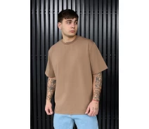Придбати - чоловічу футболку  Однотонна коричнева футболка Staff brown oversize (p30-1727-XS)