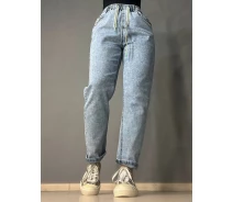 Придбати - жіночі джинси  Джинси жіночі Lookvng 8119-1 Mom Jeans Comfort великі розміри талія на гумці блакитні, блакитний, 31, 31, 86 см, 118 см