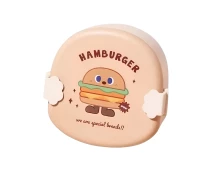 Придбати - пищевой контейнер  Дитячий пластиковий ланч-бокс Hamburger R93073 з набором столових приладів (вилка та ложка), 15х16х9 см, бежевий