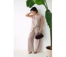 Придбати - жіночий костюм  Ошатний жіночий шовковий костюм на літо FashionYouWant XXL, бежевий 46-456806