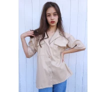 Придбати - жіночу сорочку  Сорочка жіноча еко-шкіра Boohoo Бежева 10414 L (46-48)
