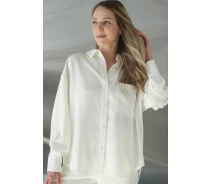 Придбати - жіночий домашній костюм  Жіноча шовкова блуза Felena Milk 852 48(XL) Молочний Felena MILK 852