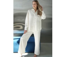 Придбати - жіночий домашній костюм  Шовкові штани костюма Felena Milk 854 48(XL) Молочний Felena MILK 854