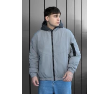 Придбати - чоловічий бомбер  Однотонний оверсайз бомбер Staff ray gray oversize (p101-0536-XL)