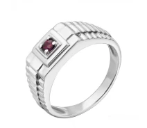 Придбати - срібне кільце  Кільце зі срібла з рубіном, розмір 18.5 (1716764)