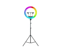 Придбати - кільцеве світло  LED-лампа кільцева для студійного освітлення Ring RGB MJ 36 36см з пультом та штативом для фото та відео (12236)