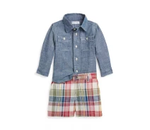 Придбати - дитячий костюм і комплект  Дитячий комплект від Polo Ralph Lauren сорочка та шорти 1159830475 (Різні кольори 3M) (art522943)