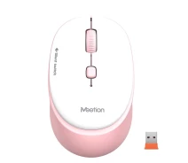 Придбати - мишку для ноутбука  Бездротова миша MEETION R571 з ергономічним дизайном, 2.4G підключенням та регульованим DPI, White-Pink