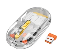 Придбати - мишку для ноутбука  Миша комп'ютерна HOCO General GM35 бездротова 2.4G + Bluetooth 1600 DPI Прозорий з сірим