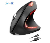 Придбати - мишку для ноутбука  Вертикальна миша бездротова, безшумна HYSJ Т22 з акумулятором та RGB підсвічуванням 2,4G+Bluetooth Black Вертикальна миша бездротова, безшумна HYSJ Т22 з акумулятором та RGB підсвічуванням 2,4G+Bluetooth Black