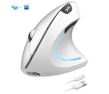 Придбати - мишку для ноутбука  Вертикальна миша бездротова, безшумна HYSJ Т22 з акумулятором та RGB підсвічуванням 2,4G+Bluetooth White Вертикальна миша бездротова, безшумна HYSJ Т22 з акумулятором та RGB підсвічуванням 2,4G+Bluetooth White