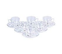 Придбати - сервиз  Чайний сервіз на 6 персон скляний Clear, прозорий TS Kitchen HP572