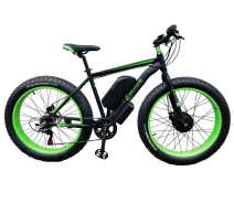 Придбати - електровелосипед  Електрофетбайк передньопривідний E-MOTION FATBIKE GT 48V 16AH 750W FRONT чорно-зелений (E-EL-FAT-GT-FRONT-GR)