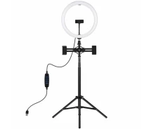 Придбати - набір блогера  Набір блогера Puluz Ring USB LED lamp PKT3062B 11.8" + tripod 1.65 м (PKT3062B)