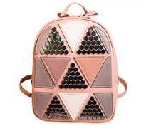 Придбати - рюкзак  Рюкзак Geometrik pink з ромбиками та заклепками (32407-BR-1353)