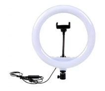 Придбати - кільцеве світло  Кільцева Led лампа для блогера селфі фотографа візажиста з тримачем для телефону 30 см 20 W Nobrand (473709-Prob)