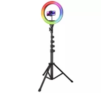 Придбати - кільцеве світло  Світлодіодне кільце Proove Halo 10” з RGB-підсвічуванням, штативом 1.6м та пультом керування PLRL10100401