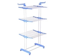 Придбати - сушилку для білизни  Сушарка Garment rack with wheels для білизни, для підлоги складна з нержавіючої сталі і ABS пластику світло/синя (Ave-Garment)