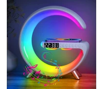 Придбати - настільний світлодіодний світильник  Світильник RGB Колонка Зарядний бездротовий Час Будильник Bluetooth Білий