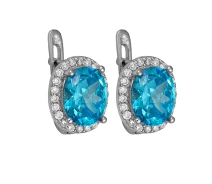 Придбати - срібну сережку  Сережки срібні з куб. цирконіями (074349)