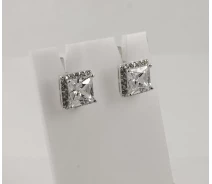 Придбати - срібну сережку  Сережки з квадратним білим каменем Maxi Silver 7932/1