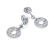 Придбати - срібну сережку  Сережки срібні з циркону (121771)