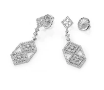 Придбати - срібну сережку  Сережки срібні з циркону (121767)