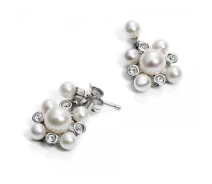 Придбати - срібну сережку  Сережки зі срібла з перлами (искусст.) (121699)