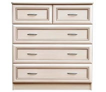 Придбати - комод  Комод Оскар МДФ накладки кіска (5 ящиків) МАКСІ-МЕБЛІ Дуб молочний(12482)