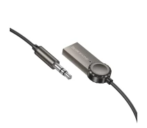 Придбати - FM трансмиттер  Bluetooth-ресивер для автомобіля BOROFONE BC56 Peaceful з Bluetooth 5.0, AUX-кабелем 3,5 мм, Metal Gray