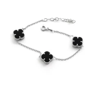 Придбати - браслет  Браслет конюшина з оніксом Maxi Silver 9448 SE, розмір 17-21см