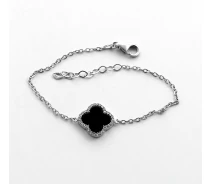 Придбати - браслет  Браслет Конюшина з оніксом Maxi Silver 9423 SE, розмір 17-20,5см