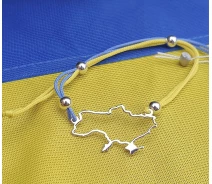 Придбати - браслет  Шовковий браслет карта України Maxi Silver 9199 SE, розмір регульований
