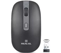 Придбати - мишку для ноутбука  Миша бездротова REAL-EL RM-303 Black/Grey USB