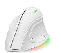 Придбати - мишку для ноутбука  Вертикальна миша бездротова, безшумна JOMAA V530 з акумулятором і RGB підсвіткою 2,4G+Bluetooth White Вертикальна миша бездротова, безшумна JOMAA V530 з акумулятором та RGB підсвічуванням 2,4G+Bluetooth White