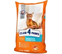 Придбати - корм для кота  Сухий корм для дорослих кішок Club 4 Paws Sensitive Клуб 4 Лапи Преміум Чутливе травлення 14 кг 4820083909399