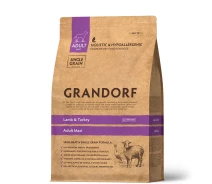 Придбати - корм для собаки  Grandorf Lamb and Turkey Adult Large Breeds - Грандорф сухий комплексний корм для дорослих собак великих порід з ягням та індичкою 10 кг (5407007850990)