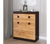 Придбати - комод  Комод с дверями и ящиком  Эверест Соната-4 венге темный + дуб крафт золотой (EVR-2066)