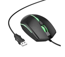 Придбати - мишку для ноутбука  Комп'ютерна миша Hoco GM37 Wonderful Gaming Luminous Wired Mouse Black