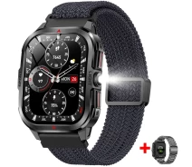 Придбати - смарт-годинник  Чоловічий Розумний Годинник Чорний Сталевий Корпус Нейлоновий Ремінець Uwatch (353737)