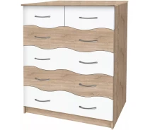 Придбати - комод  Комод Фокут МАКСІ-МЕБЛІ Хвиля Дуб сонома/Білий гладкий (10841)