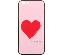 Придбати - Чохол-накладка TOTO Glass Fashionable Case Apple iPhone 6/6S Red Heart on Pink