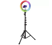 Придбати - кільцеве світло  Кільцева RGB LED лампа Proove Halo 12" з триподом та пультом, 17 режимів освітлення, 1,6м штатив