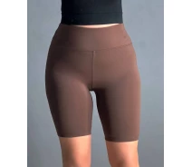 Придбати - велоодяг  Шорти жіночі Oysho 114 велосипедки з логотипом коричневі, коричневий, 2XL