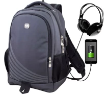 Придбати - рюкзак  Міський молодіжний рюкзак з ортопедичною спинкою сірий із usb зарядним пристроєм чоловічий Winner для студентів (416 GR)